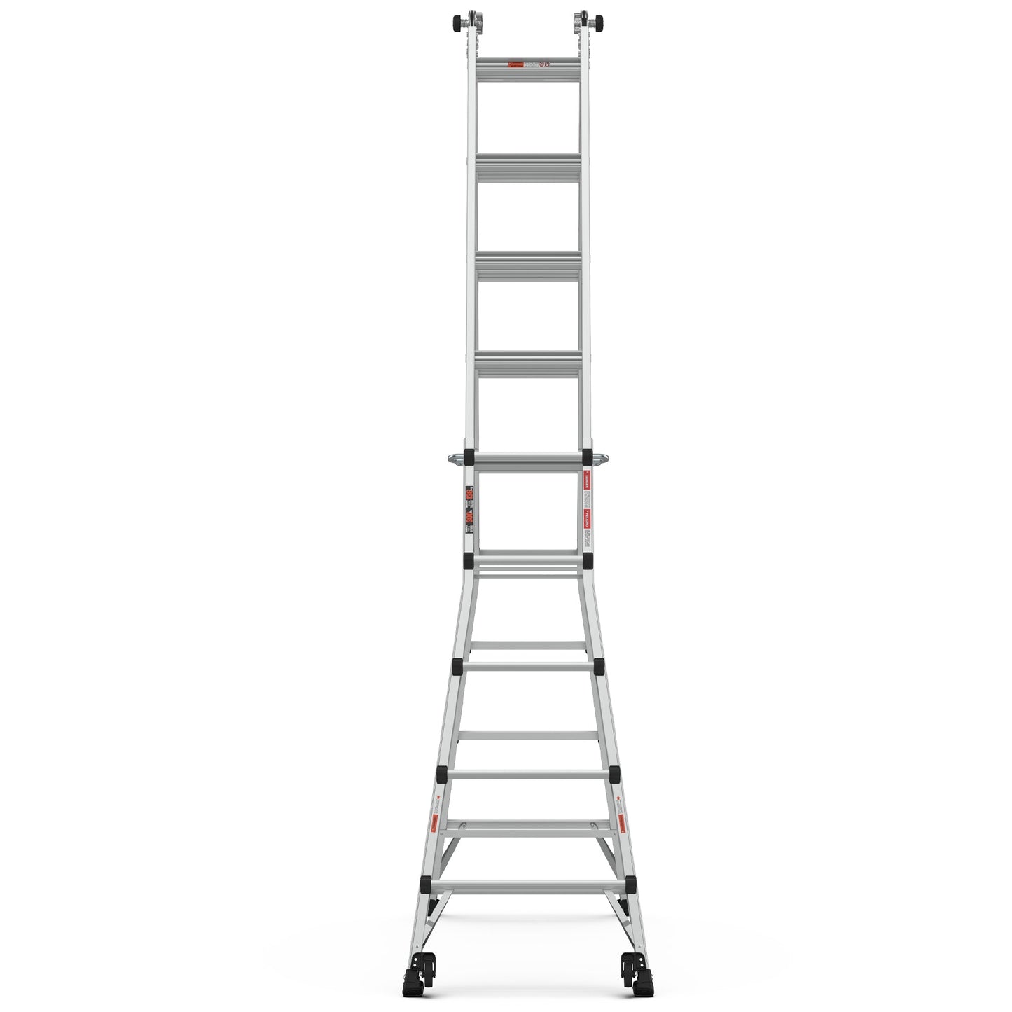 Aluminum Multi-Position Ladder with Wheels - 22 FT, 300 lbs Capacity