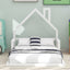 Cama de Madera de Tamaño Twin con Cabecera en Forma de Casa - Blanca