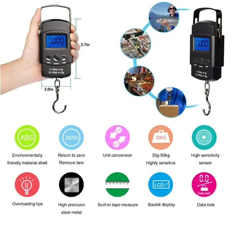 Oauee Balanza Digital Mini de 50kg para Viajes y Pesca