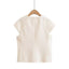 Fashionable Casual Round Neck Versatile Vest with Front Button Closure for Women - Korvel