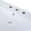 36" Single Bathroom Basin Sink, Left Offset Sink Vanity Top Only, 3-Faucet Holes, Resin - Korvel