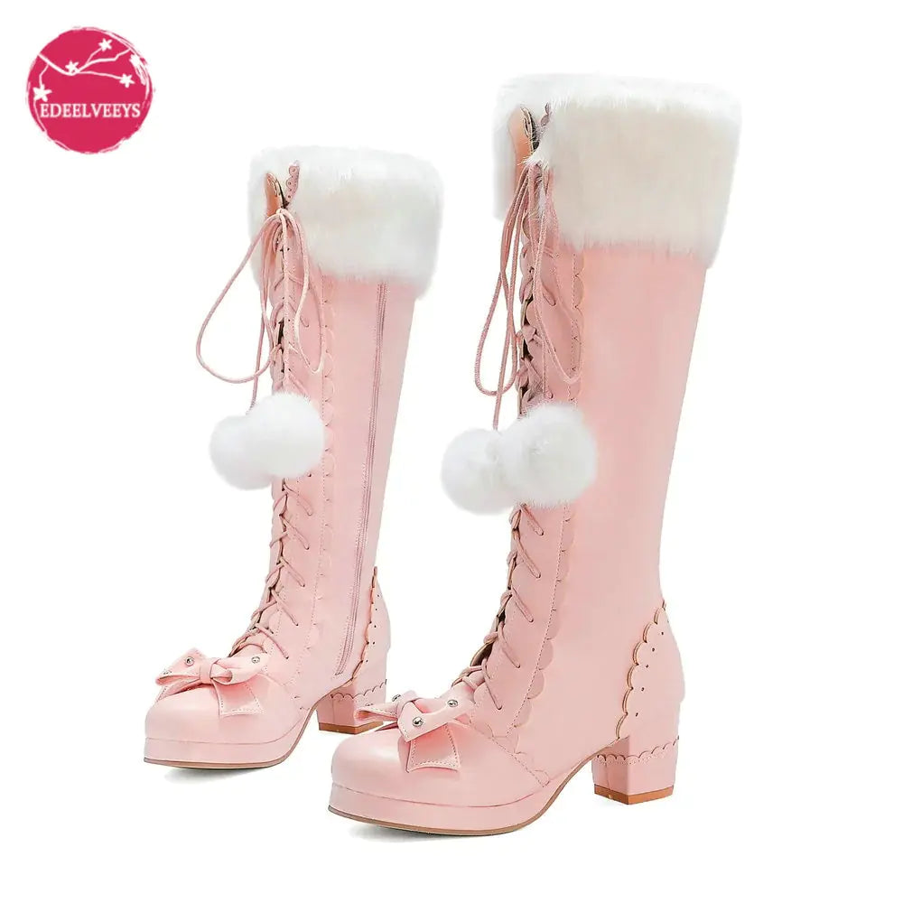 Premium Winter Fur High Boots for Chic Style