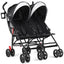 Poussette double pliable ultralégère pour jumeaux - Noir