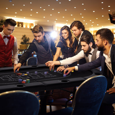 72 Inch Foldable Poker Table for 8 Players - Portable & Stylish