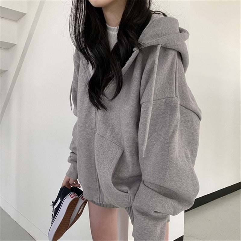 Women's Plus-Size Hooded Track Jacket