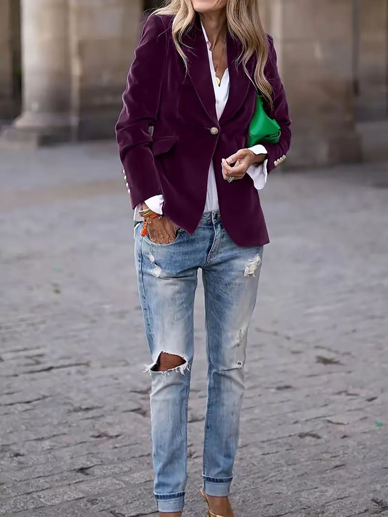 Blazer en Velours Élégant pour un Look Raffiné
