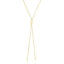 Collar Lariat de Corazón Ajustable de Oro Amarillo de 14k
