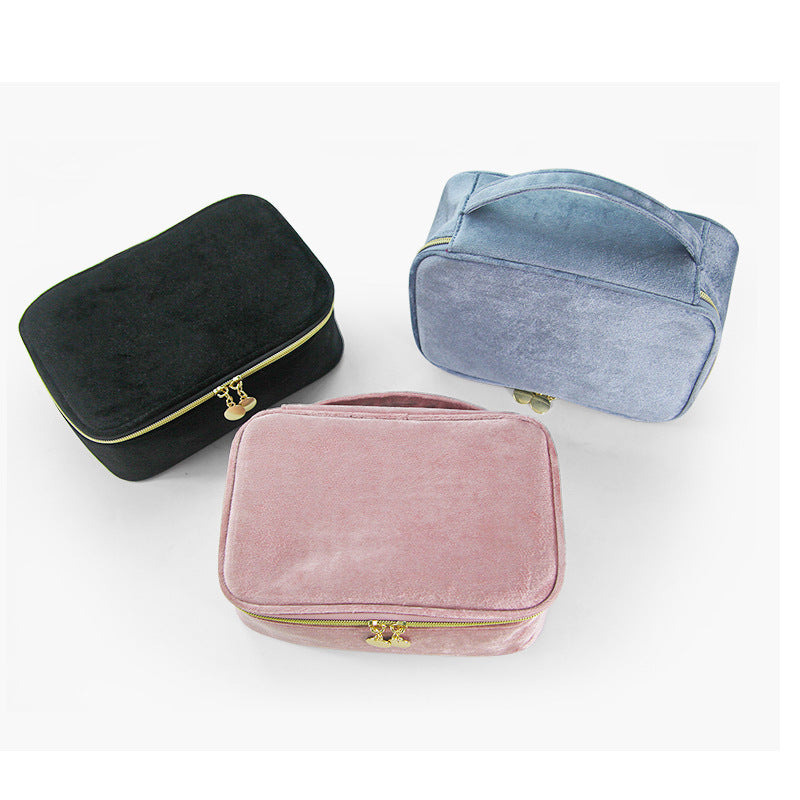 Sac à maquillage en flanelle - Portable et spacieux