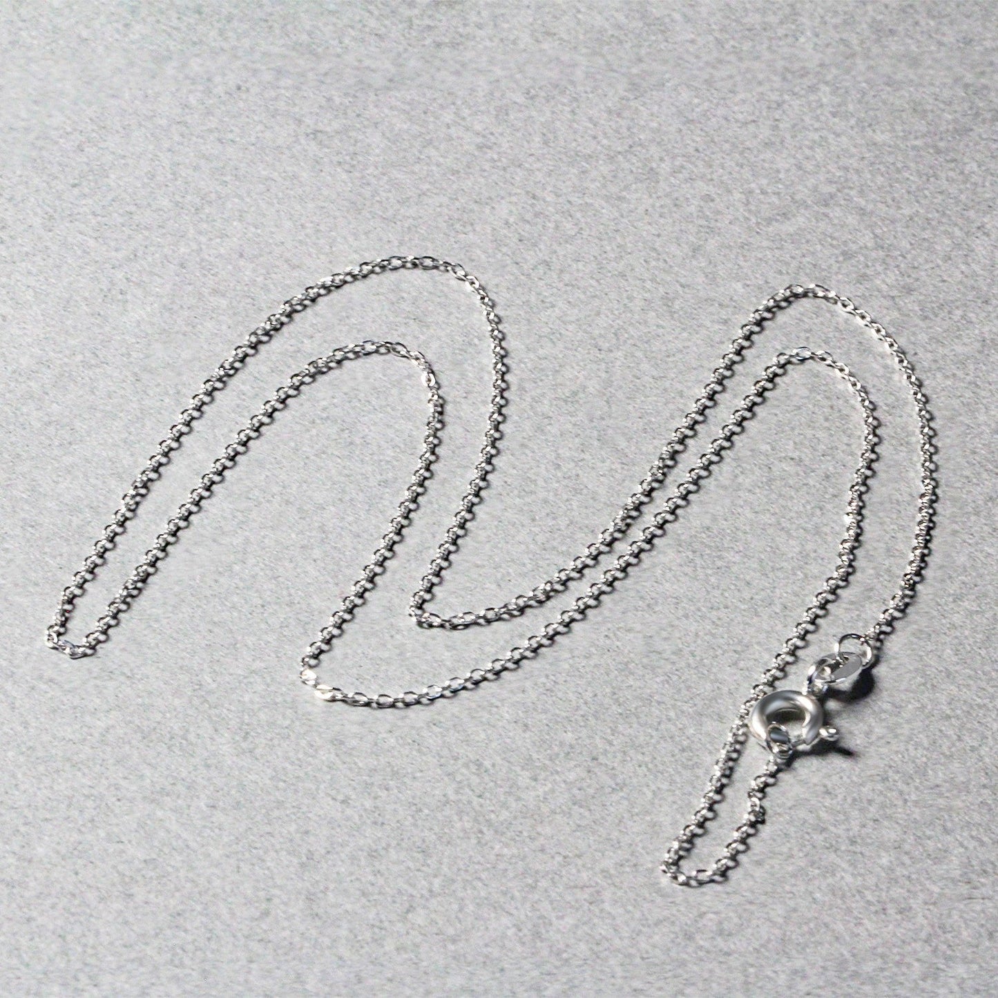 14k White Gold Diamond Cut Cable Link Chain - 0.8mm