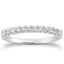 Anillo de boda de diamantes con configuración en U elegante de oro blanco de 14k