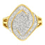 10K Yellow Gold Diamond Cluster Engagement Ring - Size 6