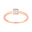 14K Rose Gold Plated Sterling Silver Miracle Set Diamond Promise Ring - Size 6