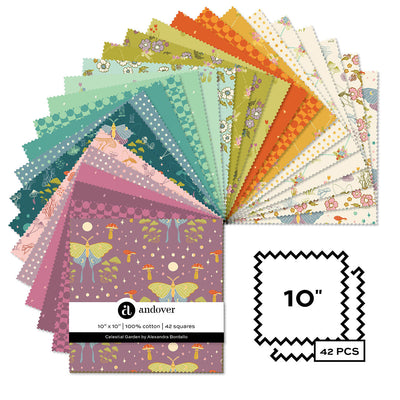 Celestial Garden Fabric - 10x10 Square Pack of 42 Cuts