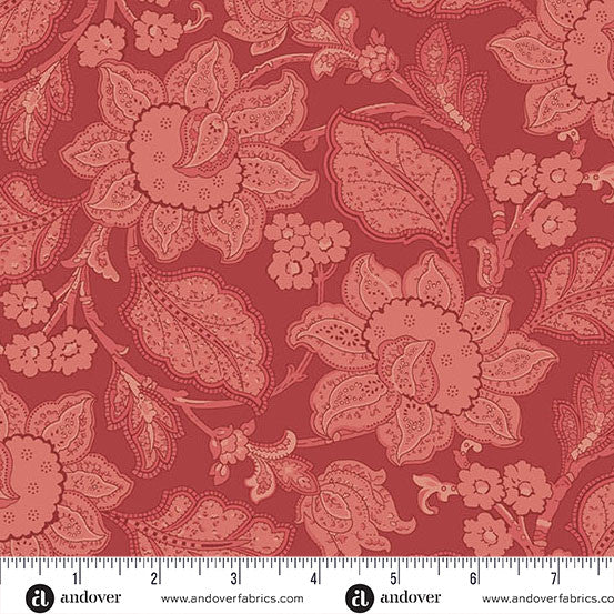 Raspberry Jacobean Forest Glen Cotton Wideback Fabric