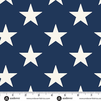 Andover Fabrics Americana Large Star Blue Cotton Wideback Fabric