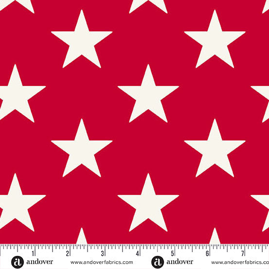 Andover Fabrics Americana Large Star Red 108" Cotton Wideback Fabric