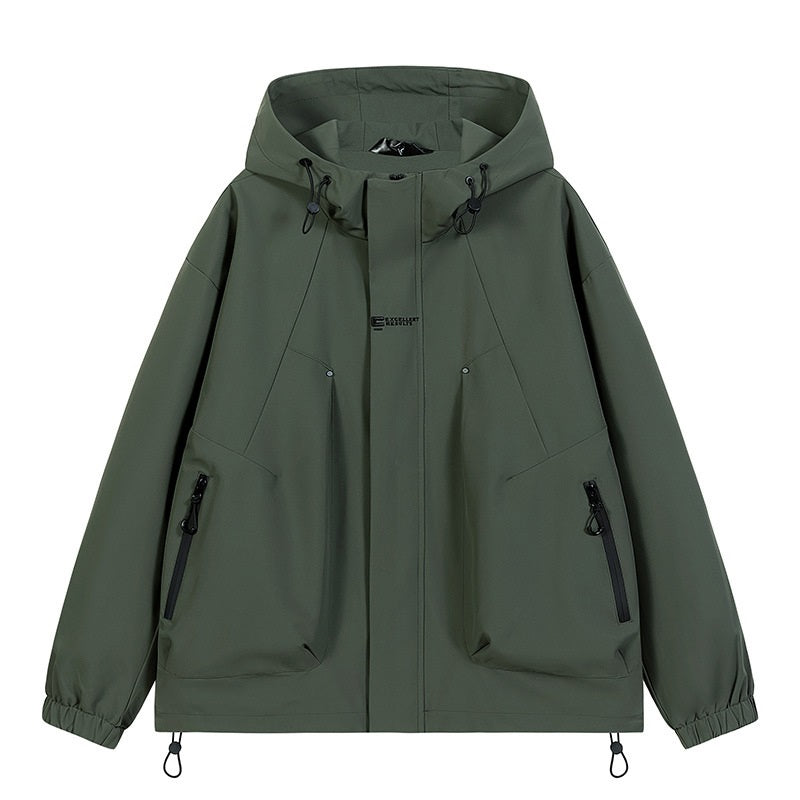 Veste coupe-vent à capuche tendance pour vêtements de travail en extérieur