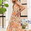 Robe Midi à Bretelles Ajustables à Imprimé Floral pour Femmes