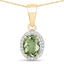 Pendentif en or 14K avec tourmaline verte et diamants de 1,27 carat