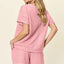 Double Take Full Size Texture T-Shirt and Shorts Set