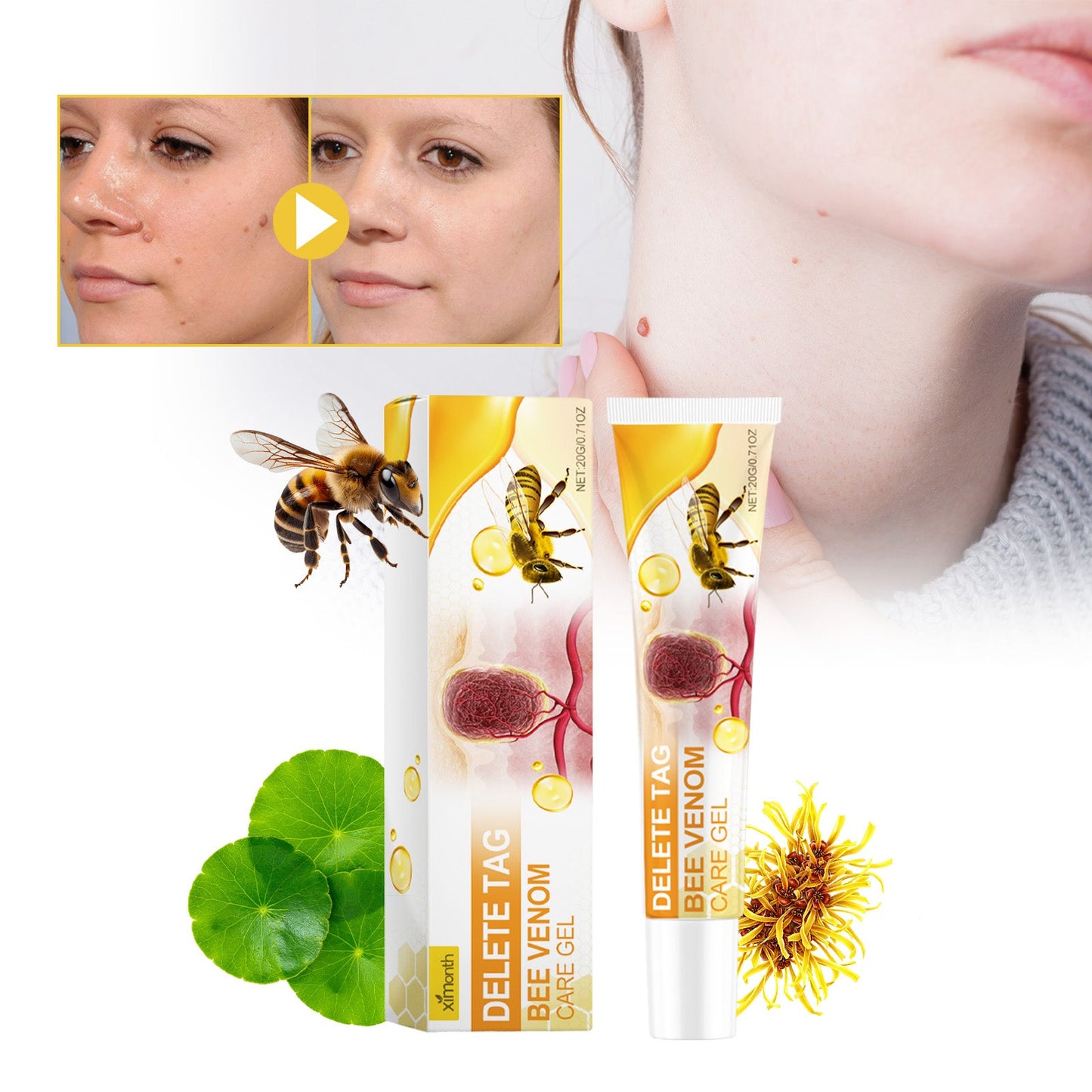 Bee Venom Care Gel, Gently Cleanses Skin And Smoothes Skin Care Gel - Korvel