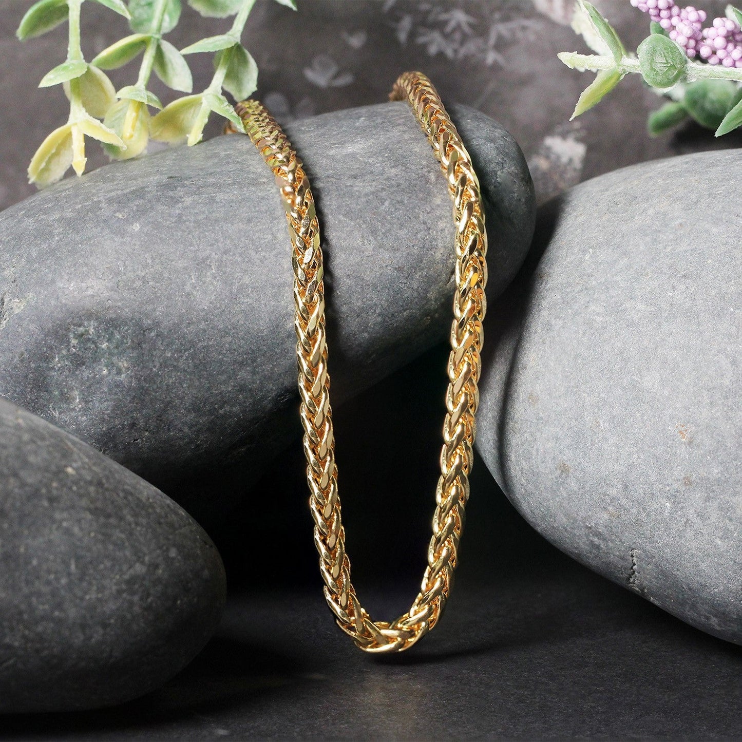 14k Yellow Gold Diamond Cut Round Franco Chain - 4.1mm