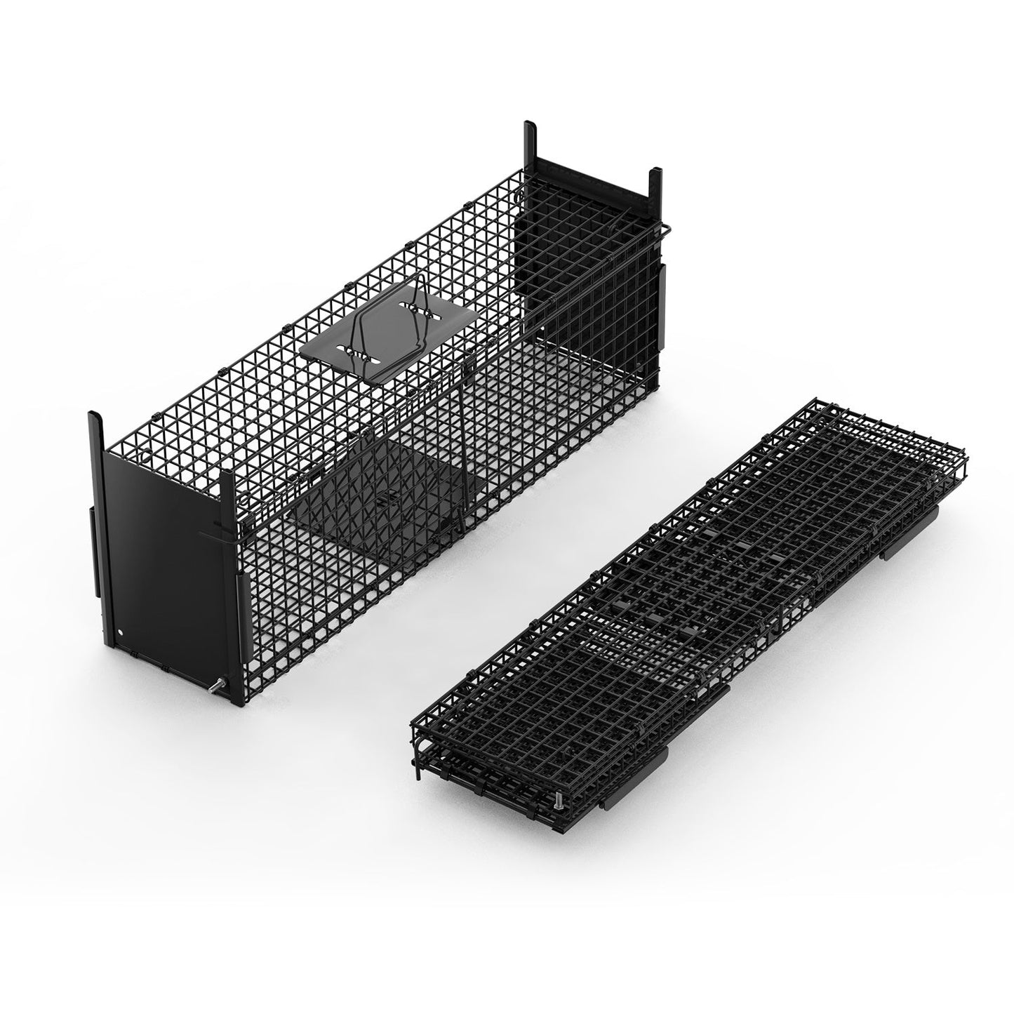 Trampa de Jaula para Animales Vivos de 40 pulgadas con 2 Puertas para Animales de Hasta 18lbs