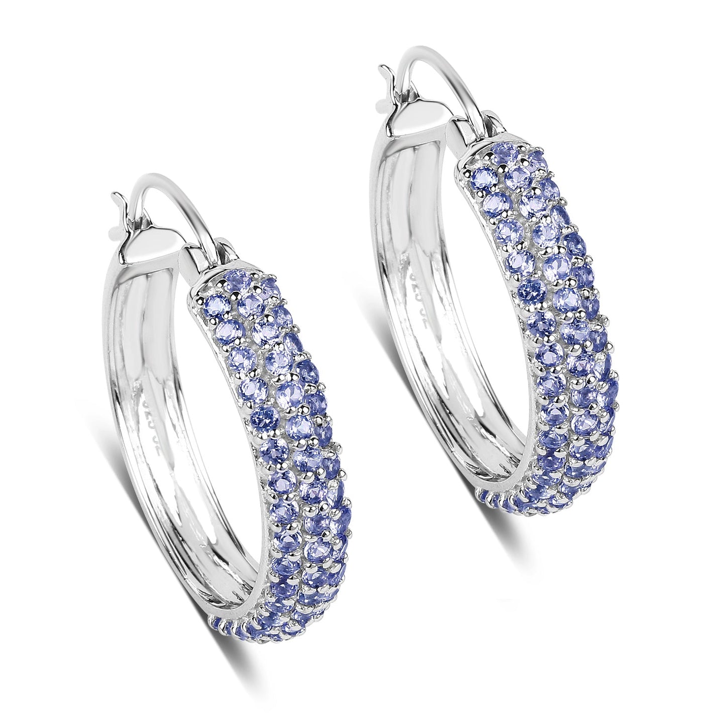 Elegant 3.06 Carat Genuine Tanzanite Sterling Silver Earrings