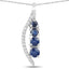 Pendentif en or blanc 14K avec saphir bleu et diamant de 0,40 carat