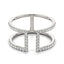 14k White Gold Modern Dual Band Diamond Engagement Ring