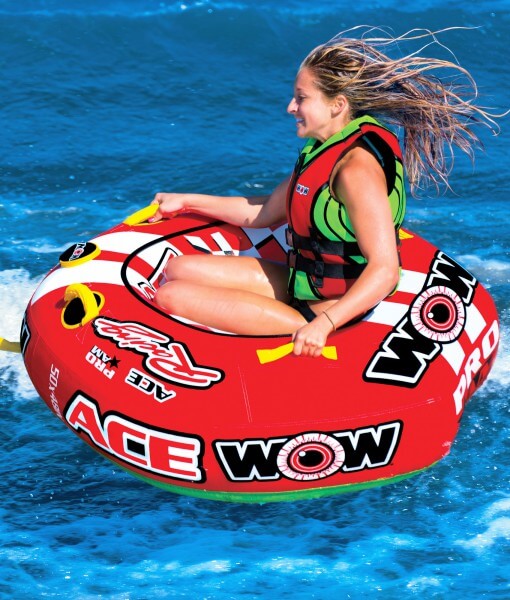 WOW Sports Ace Racing Towable Water Tube with Pump & Rope