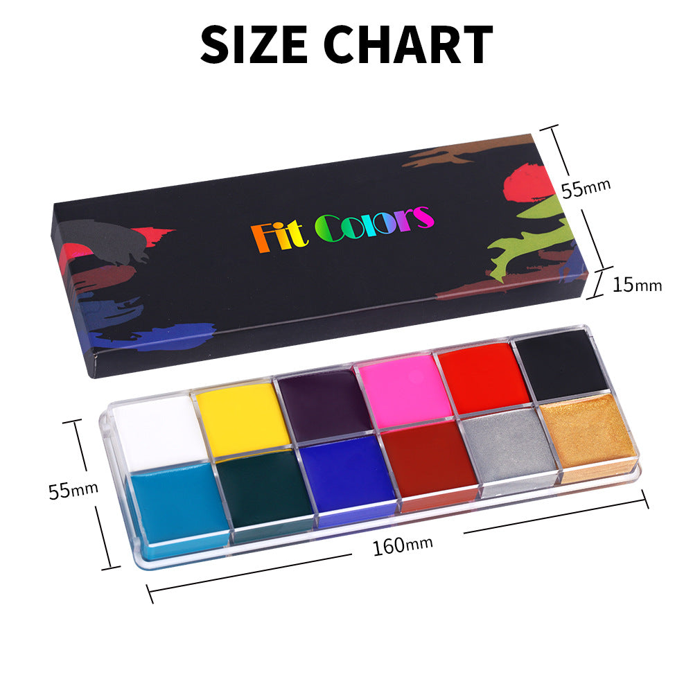 Fit Colors 12 Colors Face Color Water Soluble Body Paint Halloween Masquerade Makeup - Korvel
