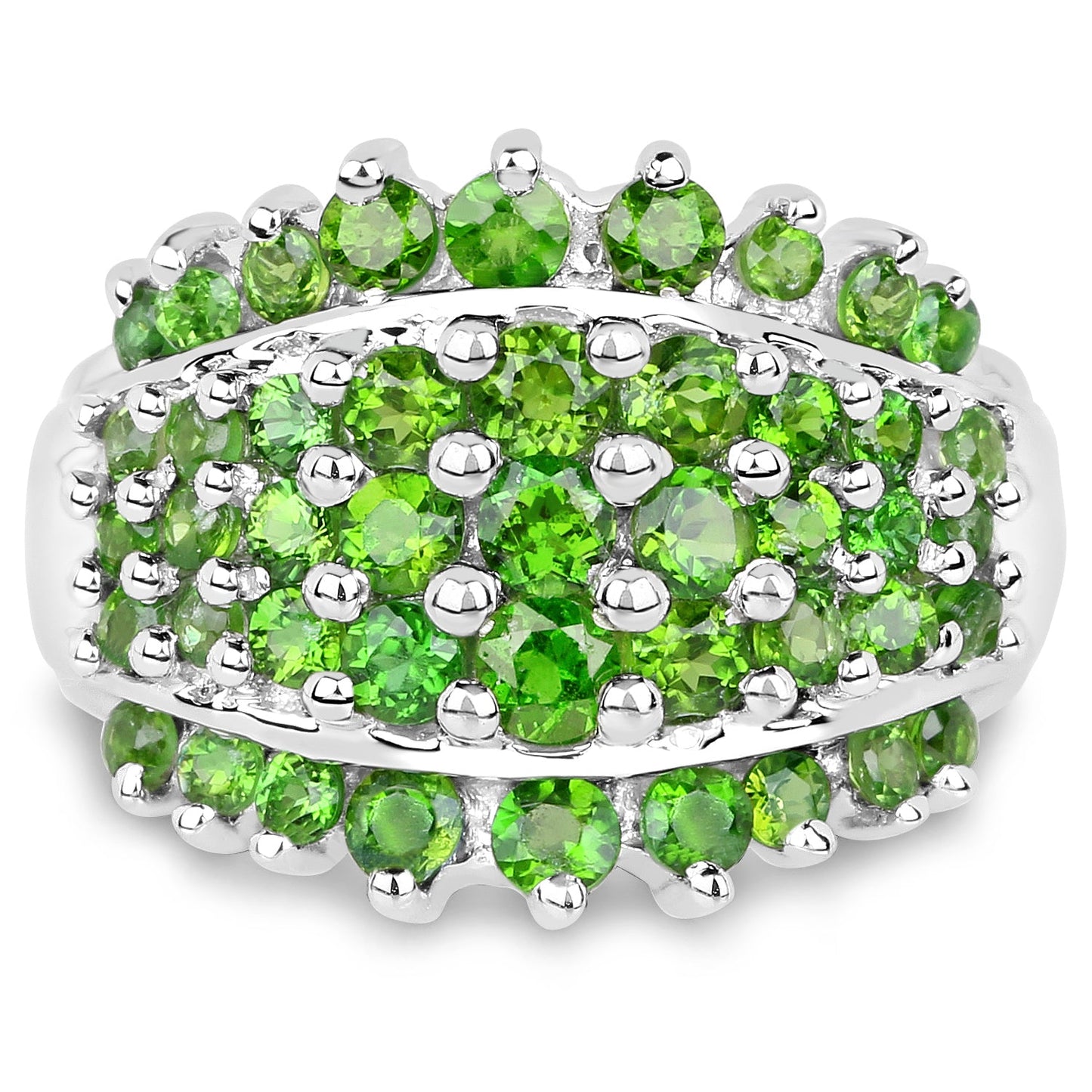 2.48 Carat Genuine Chrome Diopside Sterling Silver Engagement Ring