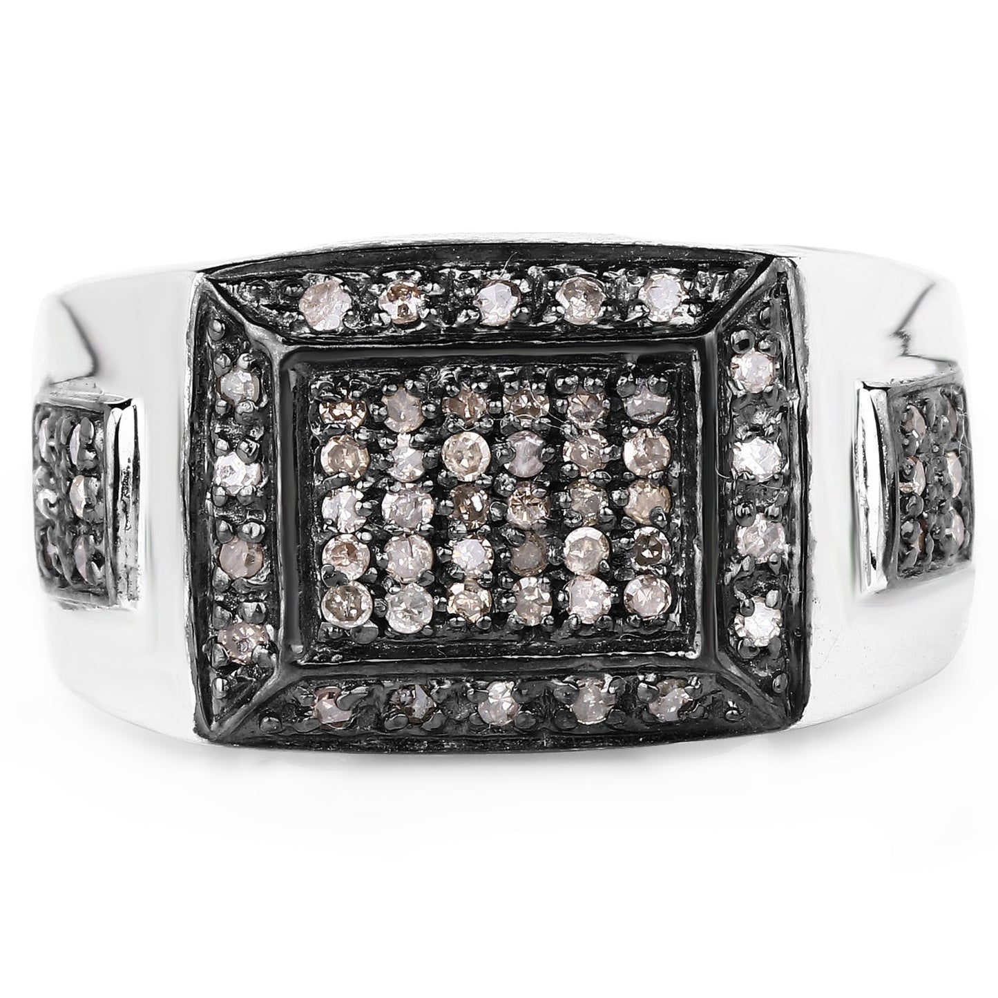 Bague en argent sterling avec diamant champagne de 0,52 carat