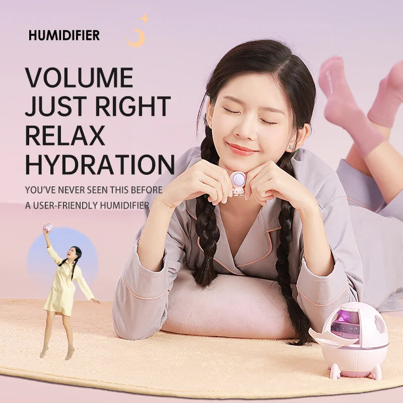 Portable Astronaut Humidifier with LED Light and Aroma Diffuser - USB Powered for Clean and Hydrated Air Cute Aesthetic Stuff - Korvel