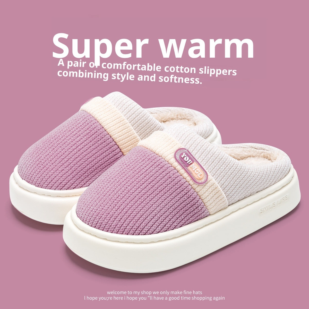 Cotton Women's Color Matching Slippers