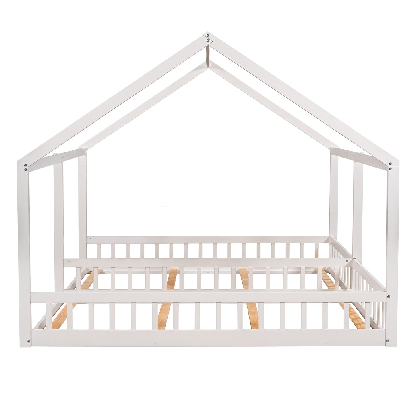 Twin Size White Platform Beds - Two Shared Beds