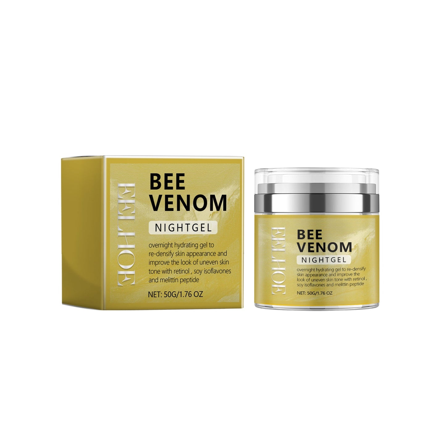 Bee Venom Night Gel, Moisturizing Smooth Brightens Dull Skin Shine White Skin Firming Creams - Korvel