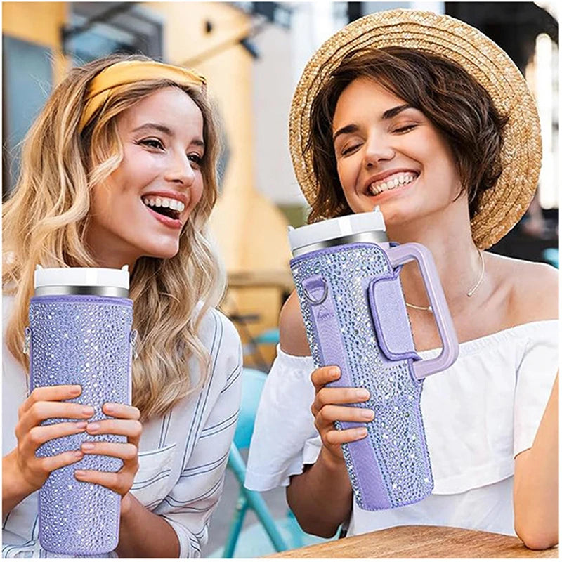 Diamond Mug Sleeves For  Portable Water Kettle Carrier Holder Bag With Straps Outdoor Drinkware Accessory - Korvel