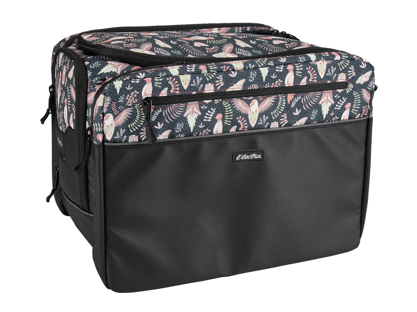 Support de coffre Electra noir avec sac vert fougère