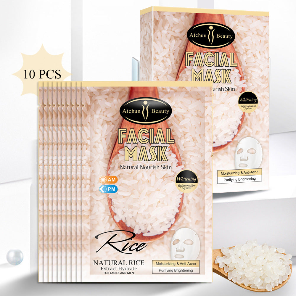 Rice Mask Facial Skin Fine Lines Moisturizing Desalination Brightening Skin Rice Mask Skin Care Products - Korvel