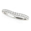 Anillo de boda curvado redondo de oro blanco de 14k con pavé