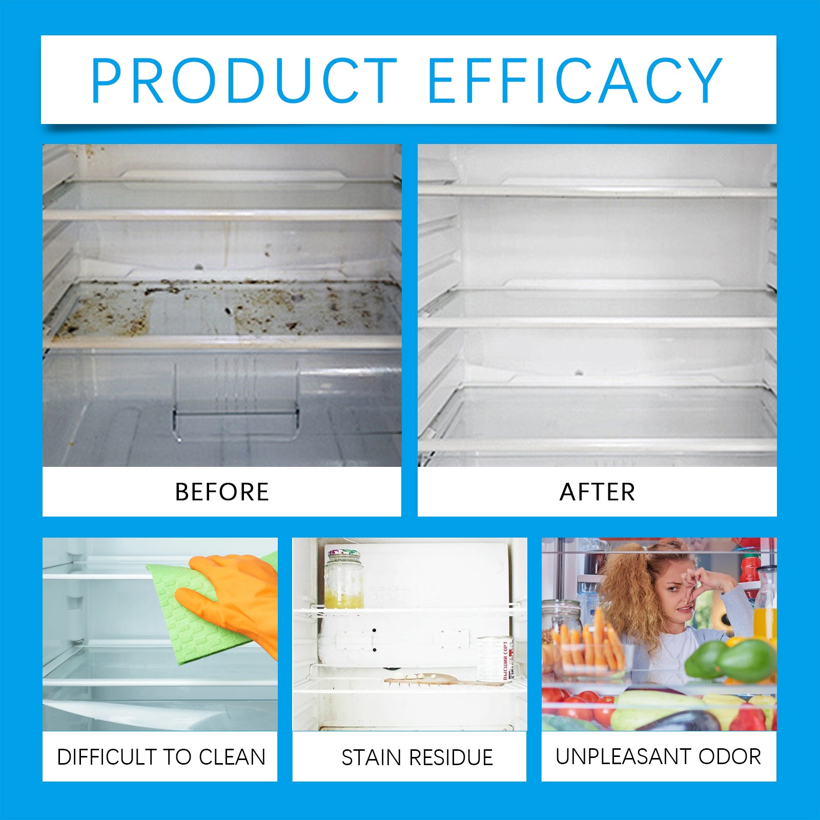 Refrigerator Cleaning Effervescent Tablet Kitchen Refrigerator Cleaning Anti-Oil Anti-Odor Multi-Purpose Cleaning Tablet - Korvel