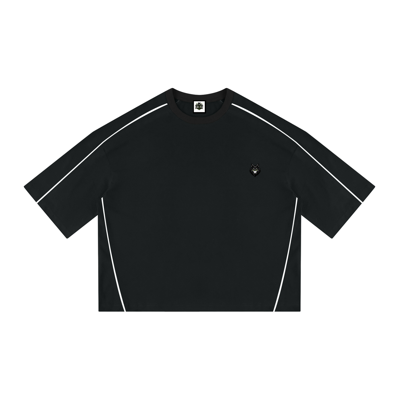 T-shirt boxy à piping unisexe Loki & Ivy en poids lourd