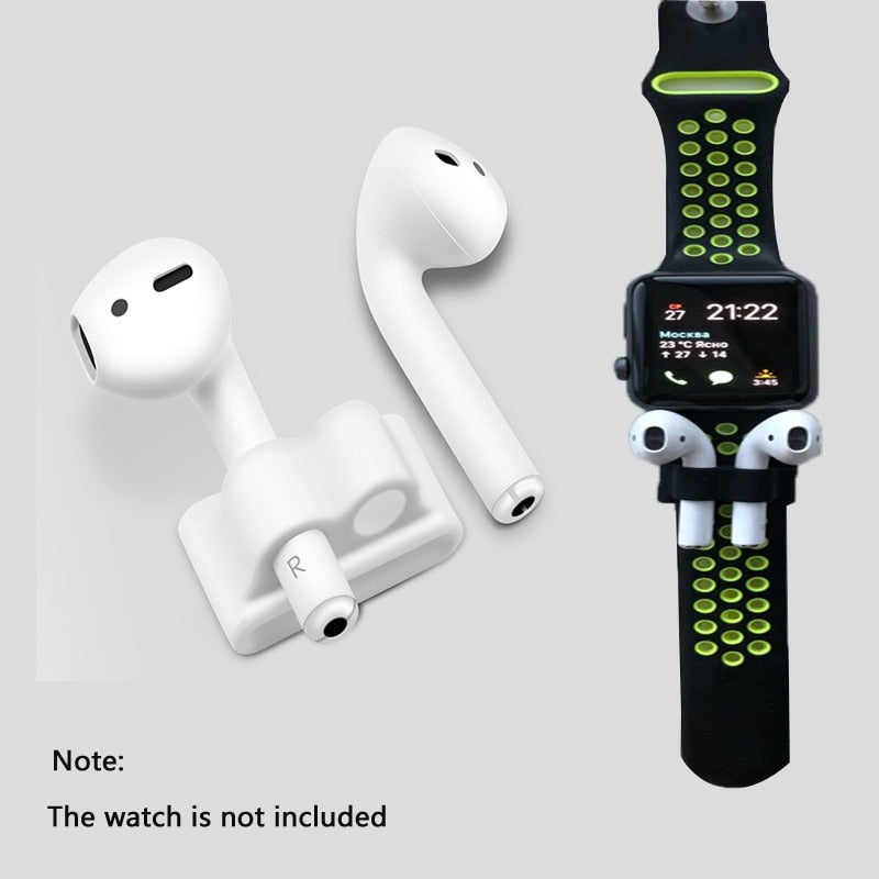 Portable Anti Lost Silicone Holder For AirPods Sports Wireless Earphone Fixed Case For Apple Air Pods Watch Band Holder - Korvel