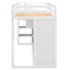 Functional Loft Bed with Storage and Shelves in White