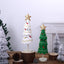 Cute Christmas Tree Fabric Wooden Display Window Desktop Christmas Embroidery Snowflake Decoration - Korvel