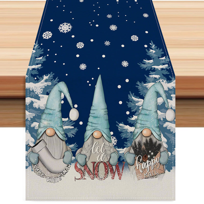 Dwarf Christmas Table Flag Living Room Festival Tablecloth Home Cabinet Decoration Tablecloth Mat Tea Flag - Korvel