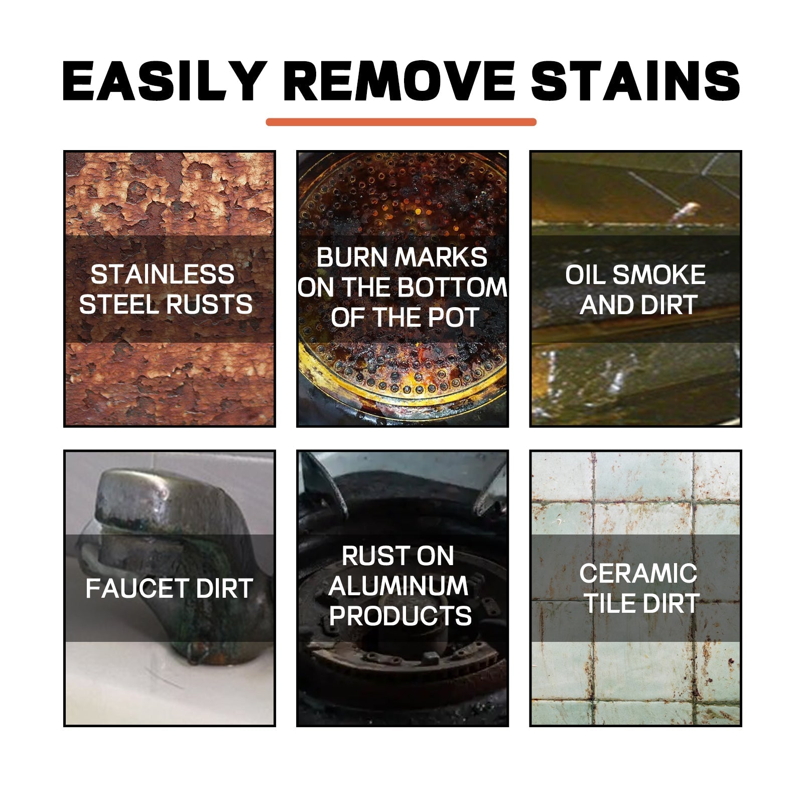 Cookware Cleaner, Kitchen Faucet To Remove Dirt And Water Stains Stainless Steel Rust Cleaning Agent - Korvel