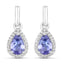 0.85 Carat Genuine Tanzanite and White Topaz Earrings